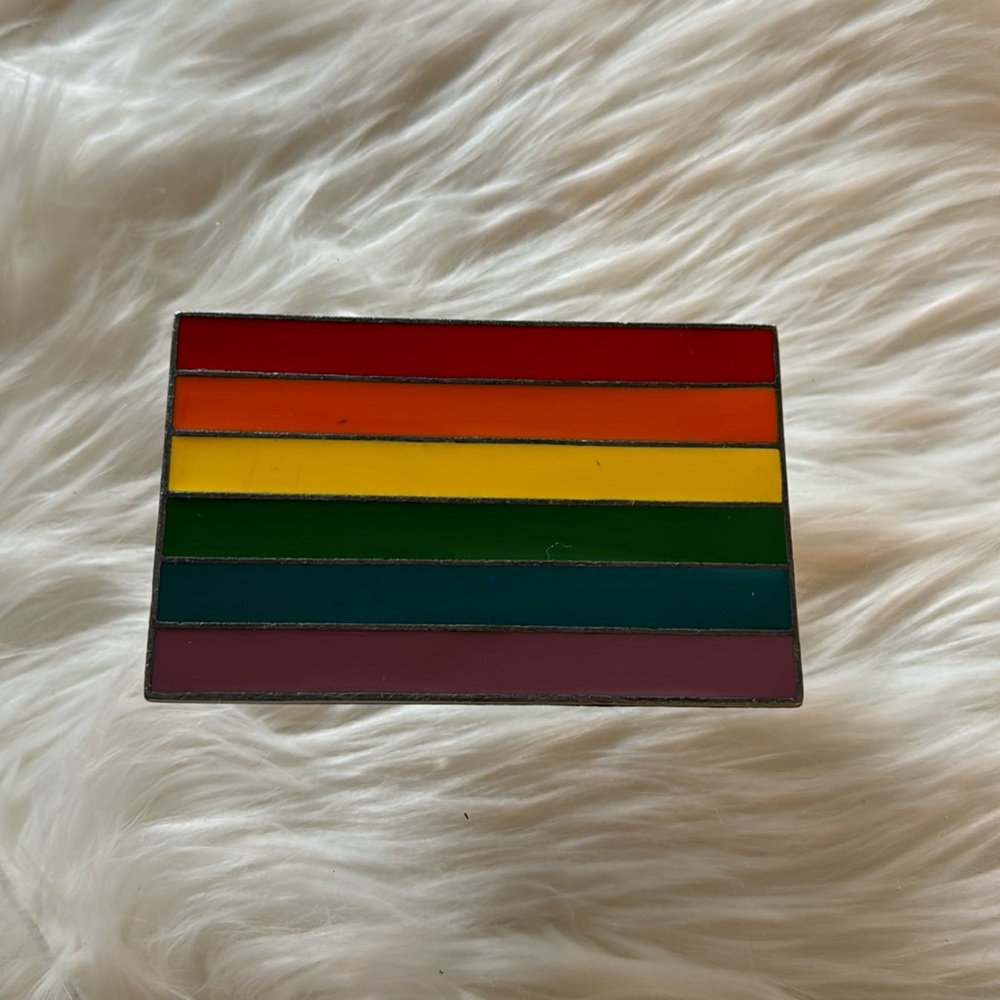 Pride Shack - Rainbow Rectangular Belt Buckle - LGBT Gay & Lesbian Pride